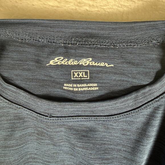 Eddie Bauer Legend Wash Shirt Mens XXL Blue Long Sleeve Tee Solid Crew Cotton - Picture 2 of 8